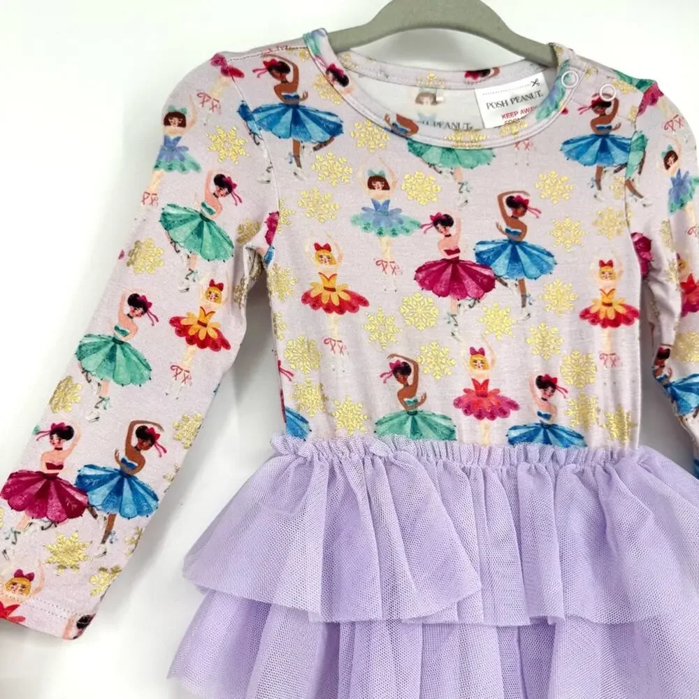 Posh‎ Peanut Adalyn Tulle Tutu Bodysuit Dress 6-12 Months Ballerina
